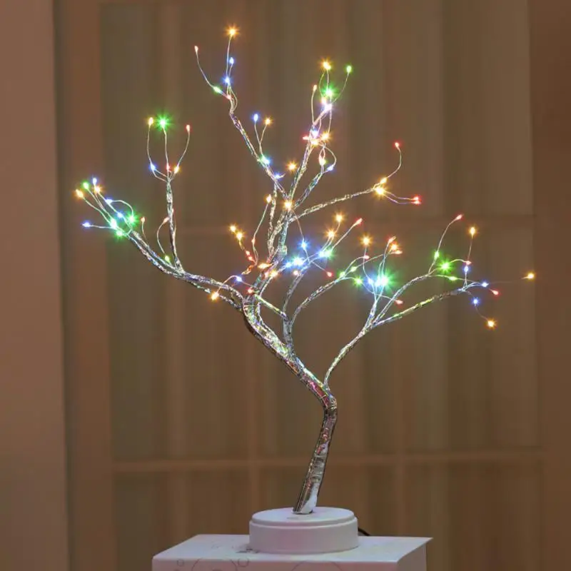 

LED Table Lamp Tree Copper Wire USB/AA Battery Powered Bedroom Study Decorative Deack Lamp Creative Lighting Indoor Night Lamp