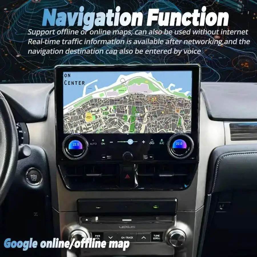 12.5inch All-new Car Radio Car Multimedia Video Player Head Unit Android for Lexus GX400 Gx460 2015 2010-2022 CarPlay GPS Stereo