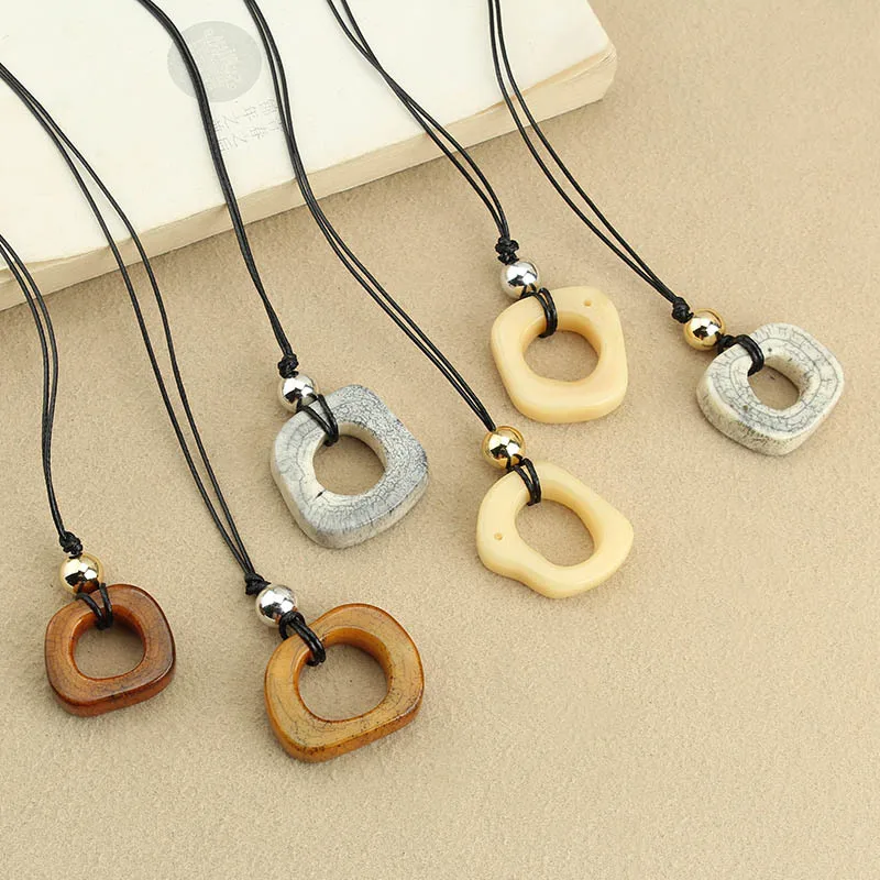 

Аксессуары для рукоделия в китайском стиле: безопасная застежка из верблюжьей кости, длинное ожерелье необычной формы, нишевый дизайн, цепочка для свитера, хлопок и лен.