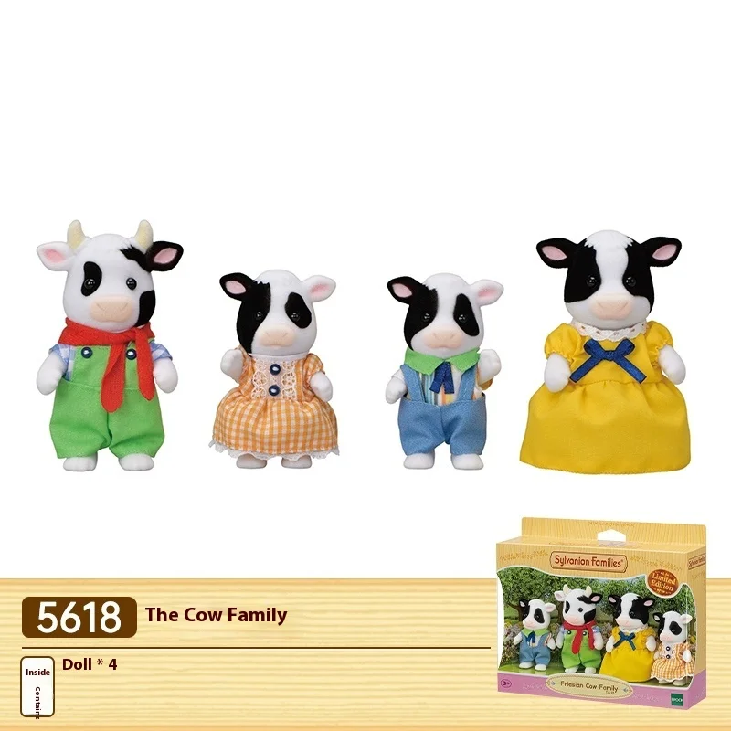 Authentic Senbei Family Anime Characters New Cow family Set Toys Room Decoration Collection Toys Birthday Gifts Christmas presen