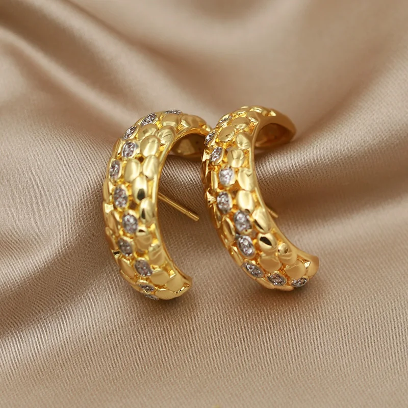 جديد البصر تصميم كريستال هندسية وأقراط للنساء أزياء العلامة التجارية مجوهرات فريدة من نوعها أقراط زركونيا حساسة