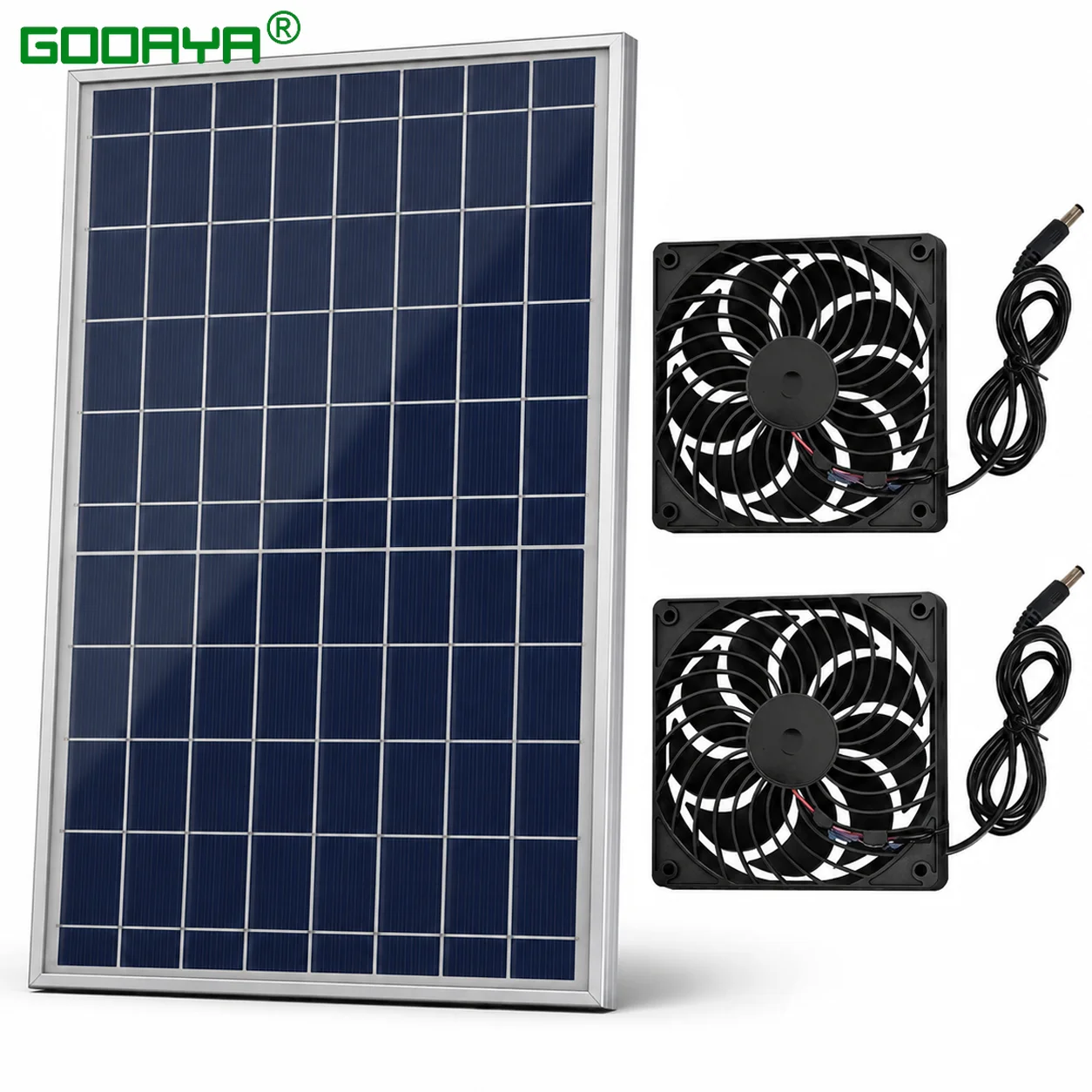 Solarbetriebener Doppellüfter, 2 Lüfter, wasserdichter Doppelauslassventilator, Luftabsauger für Camping, Gewächshaus, Küche, Tierhaus, Wohnmobile
