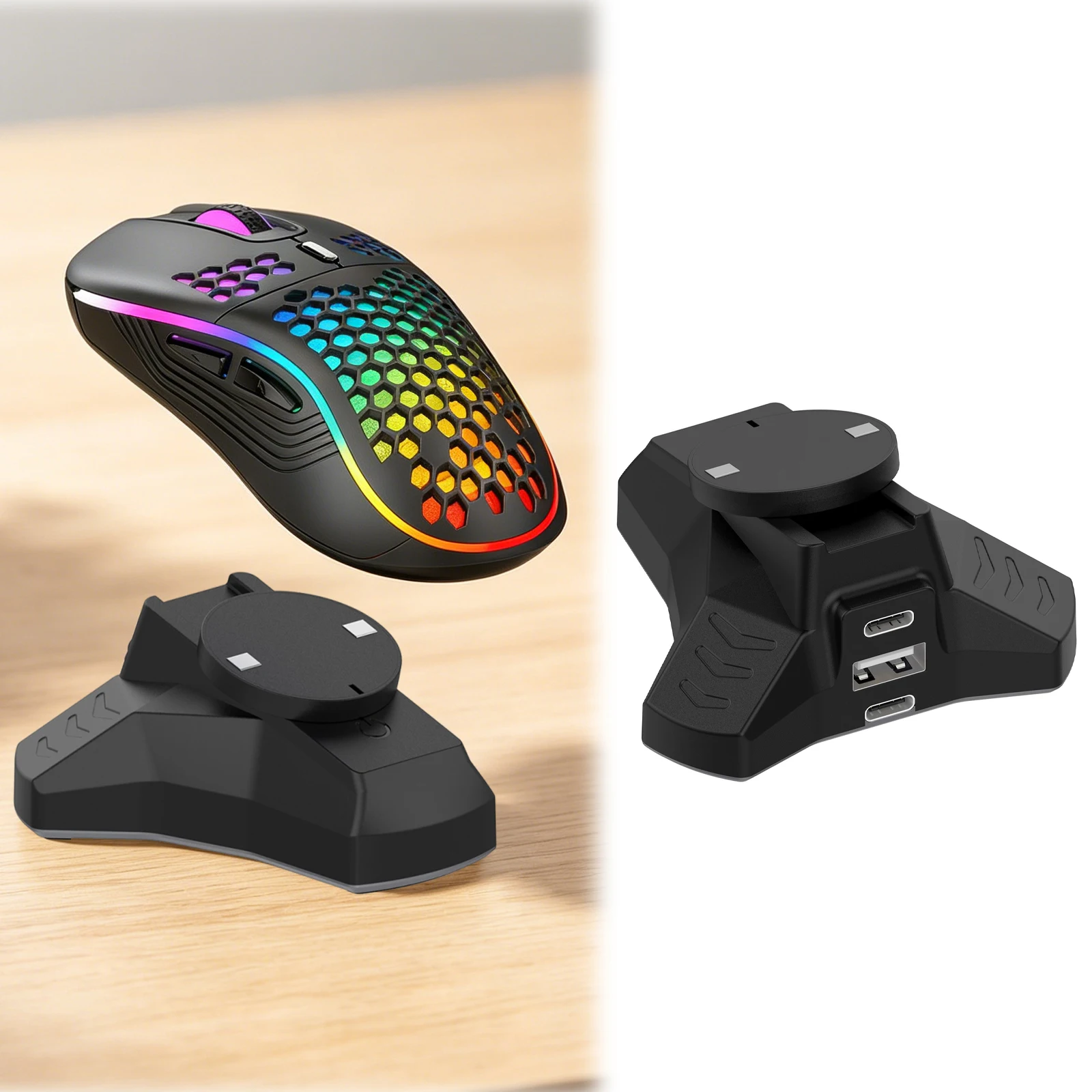 Wireless Mouse Charger Station for GPW G Pro Wireless 1-4 Gaming Mouse Charging Dock Compact Design PC & ABS Material