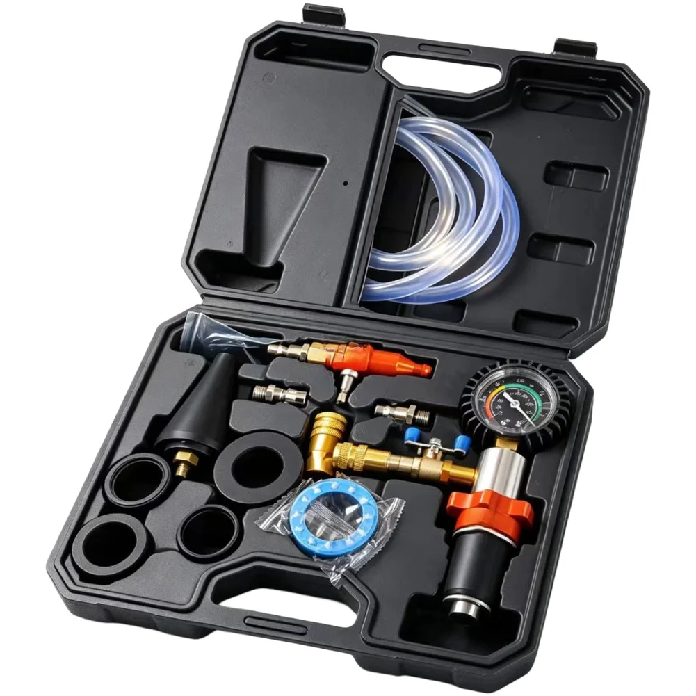 Coolant Vacuum Refill Kit Radiator Cooling System Tool Set With Hose Pressure Tester Auto Antifreeze Purge Filling Kit For Car