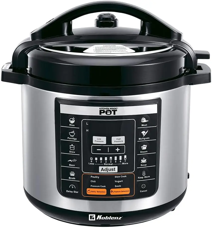 

5 Litre 17 Function Electric Multifunction Cooker, Pressure Cooker, Rice Cooker, Steamer, Heater, Slow Cooker and More, 1000
