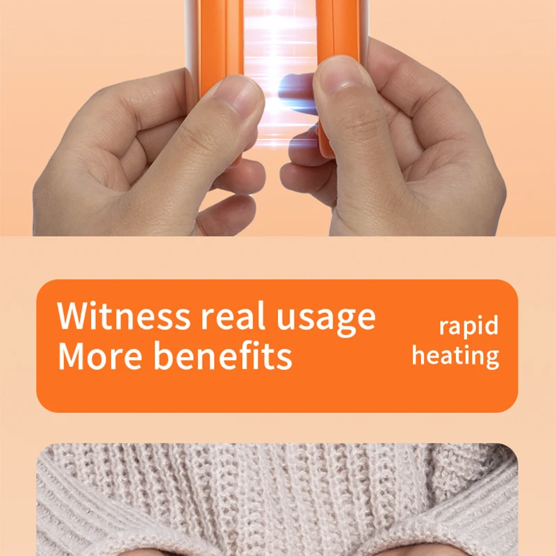 Magnetic Hand Warmer Rechargeable - 4 Colors (Orange/Pink/White/Black) Fast Heating 2-in-1 Pocket Heater for Winter Outdoor