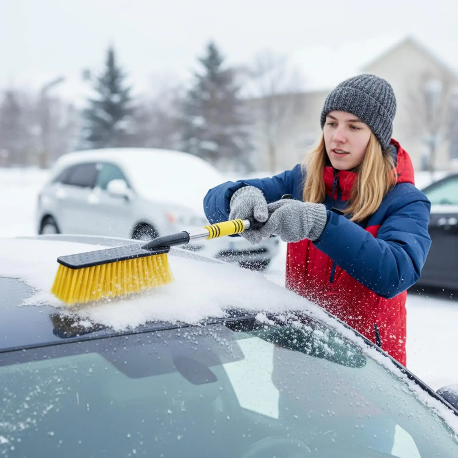 Car Snow Brush Extendable Winter Automotive Cleaning Supplies Car Window Snow Removal Brush For Drivers Adventure Seekers