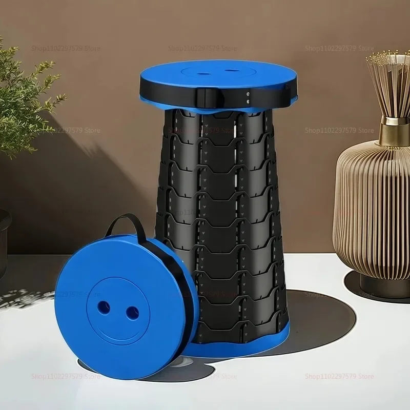 Folding Rainbow Stool Portable Height Adjustable Compact and Lightweight Outdoor Camping Chair for Travel Picnic Barbecue Room O