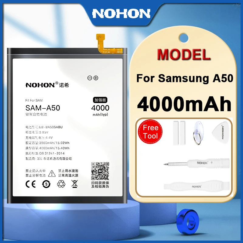 NOHON High Quality Battery EB-BA505ABU For Samsung Galaxy A50 A505F SM-A505F Batteria Free tools