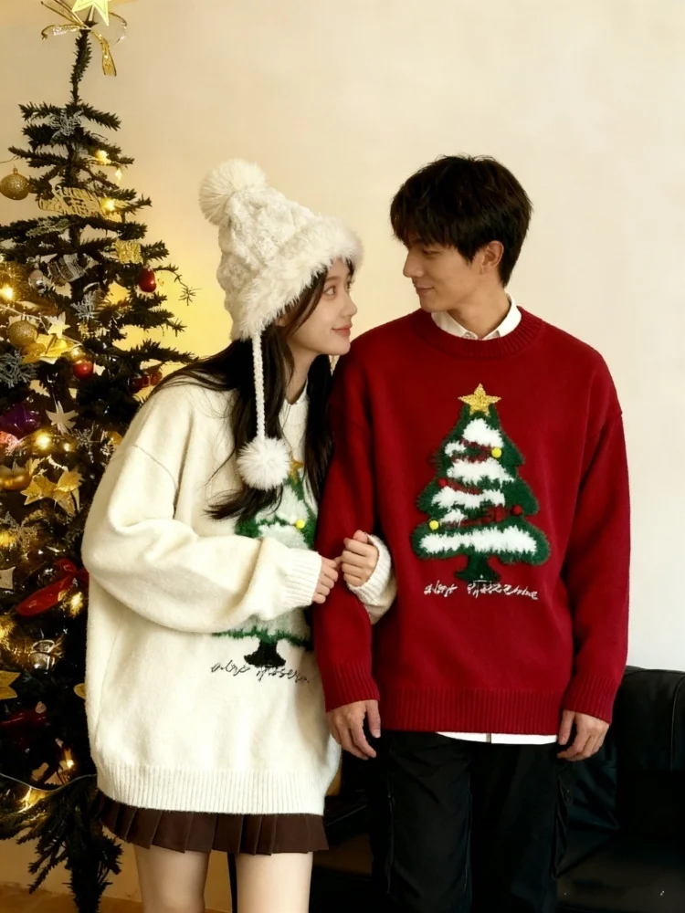 

ZAZOMDE 2025Зимний свитер, новый элитный роскошный свитер для мужчин и женщин, толстые теплые мужские свитера с корейским рождественским джемпером в стиле Харадзюку