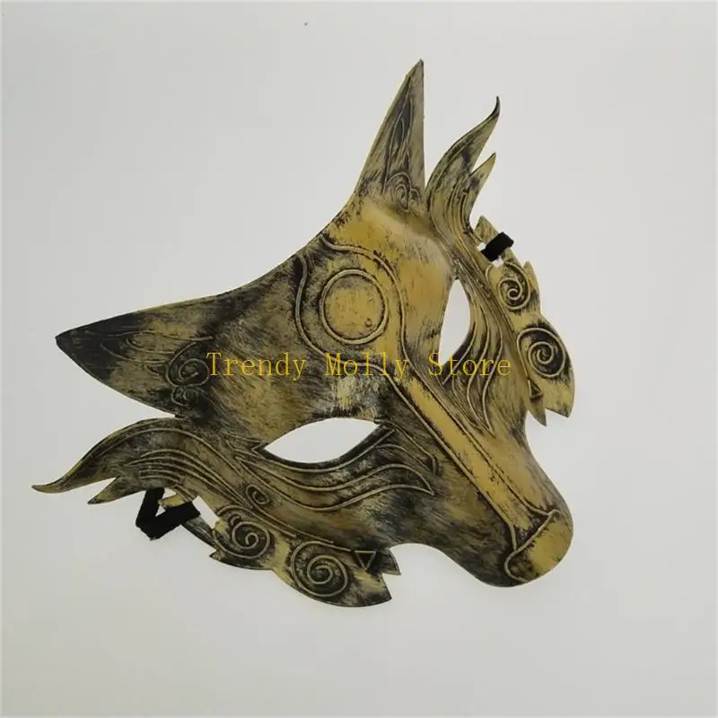 

N5KB Маска с изображением головы волка, полумаска для лица, маска оборотня, реквизит для выступлений на Хэллоуин