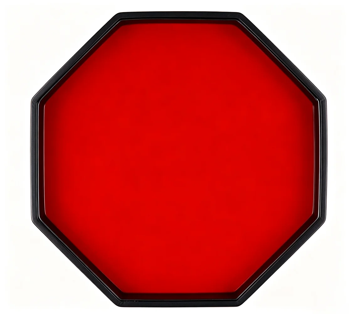1Pcs Octagon Red Black Dice Tray Non-Slip Felt Lined for RPG Board Games Family Game Night Party Collectors Gift