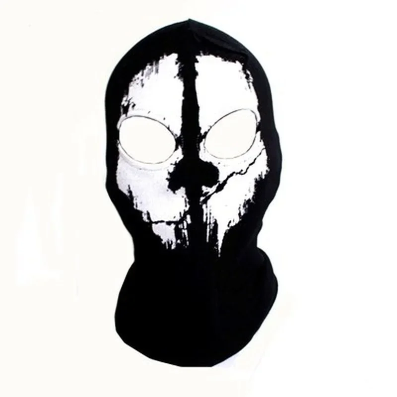 Caveira Fantasma Masculino Balaclava, Gorros, Rosto Inteiro, Máscara Calorosa, Capuz, Gorro, Preto