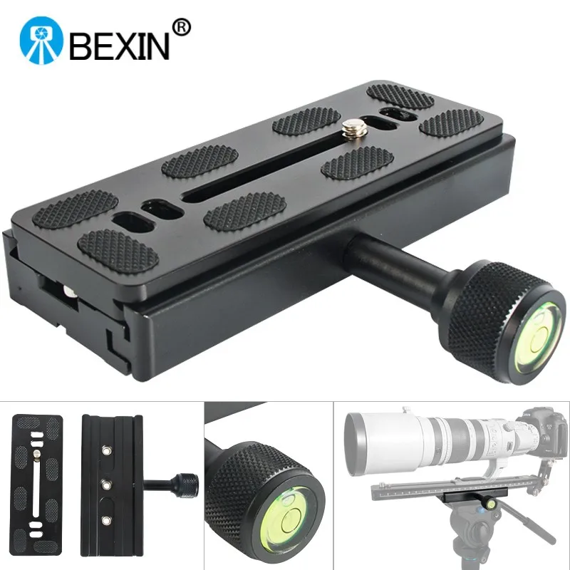 BEXIN QR120 Camera Clamp Long Plate Mount Clamp Tripod Plate Adapter Telephono Lens Clamp for Arca Swiss Plate Tripod Dslr