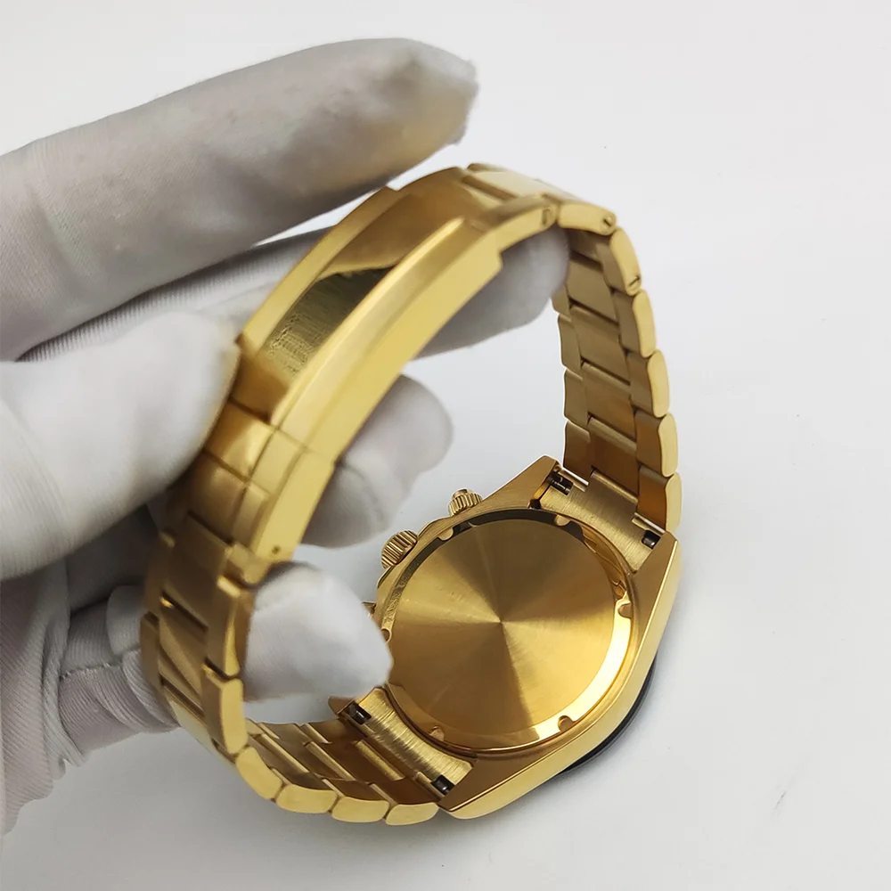 남성용 비즈니스 럭셔리 쿼츠 시계, 클래식, 캐주얼, 사파이어, 방수, 스테인레스 스틸, 야광, VK63 시계, 달력