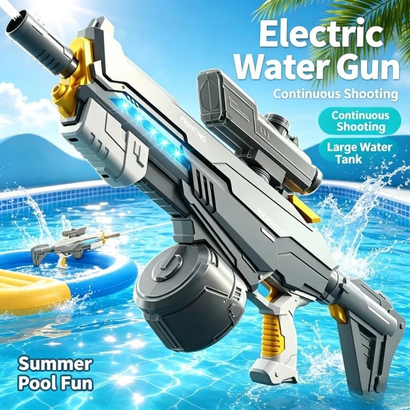 Children's hand-in-one ultra-long-range large-capacity boy's electric fire gun with one click to absorb water