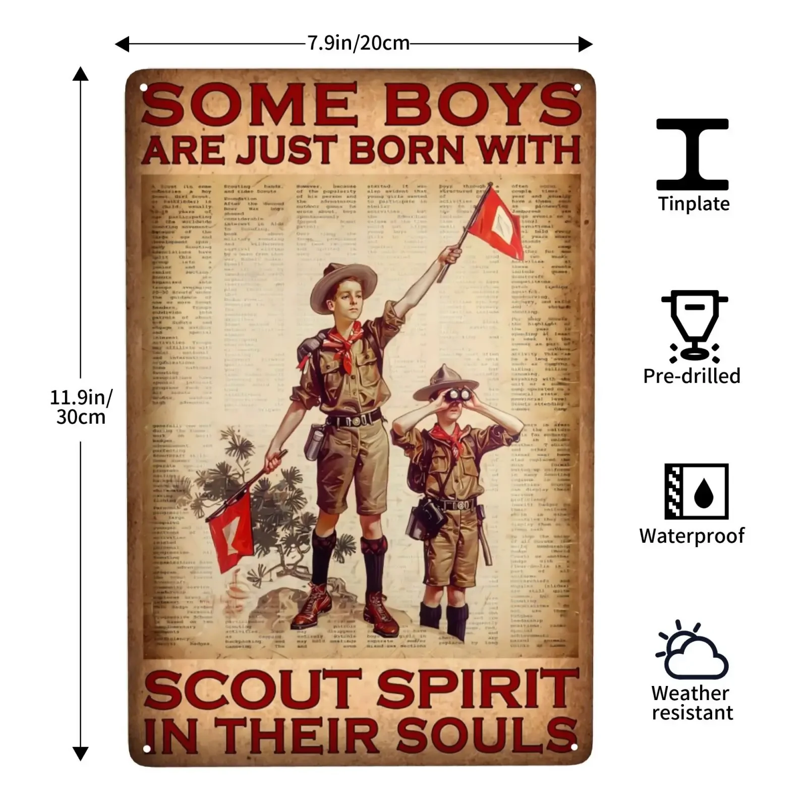 1pc Tin Signs Vintage Retro Metal Once Upon A Time There Was A Boy Who Really Loved To Become A Scout Sign for Bar Home Decor