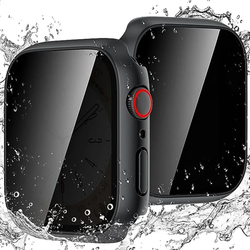 Prywatność Szkło hartowane + etui do Apple Watch Cover 40 mm 41 mm 44 mm 45 mm Anti-Peeping Screen Protector do iWatch 9 8 7 6 5 4 SE