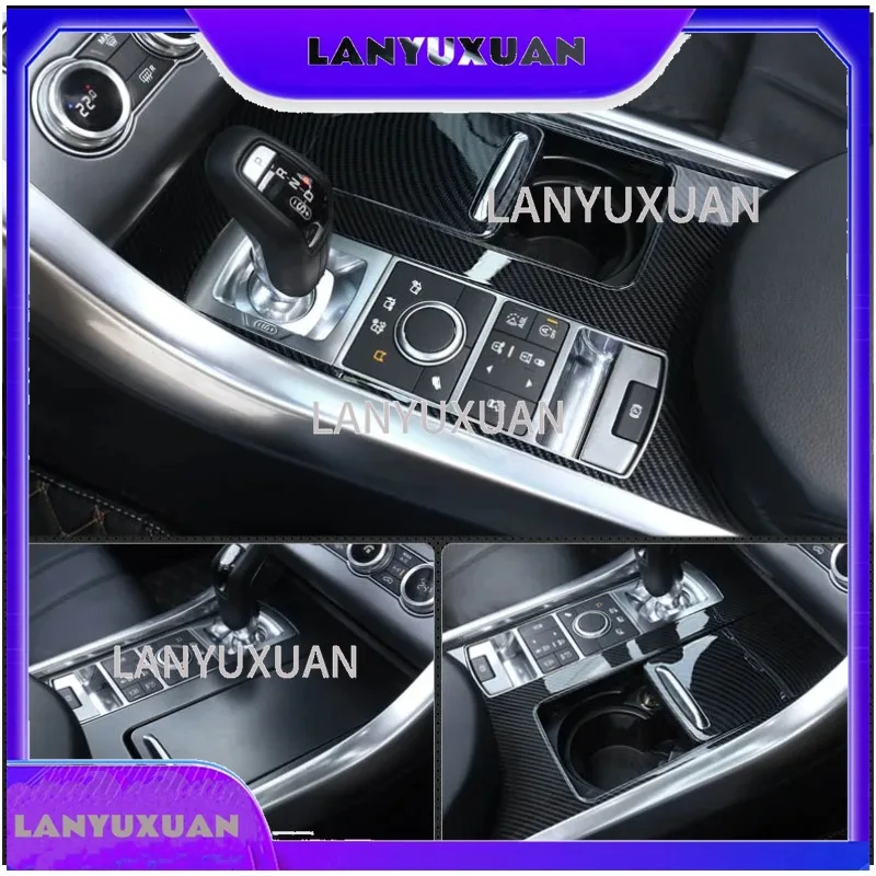 

2026 Carbon Fiber Car Gear Panel Central Console Trims for Range Rover Sport 2014 2015 2016 2017 2018 2019 L494 Interior Luxury