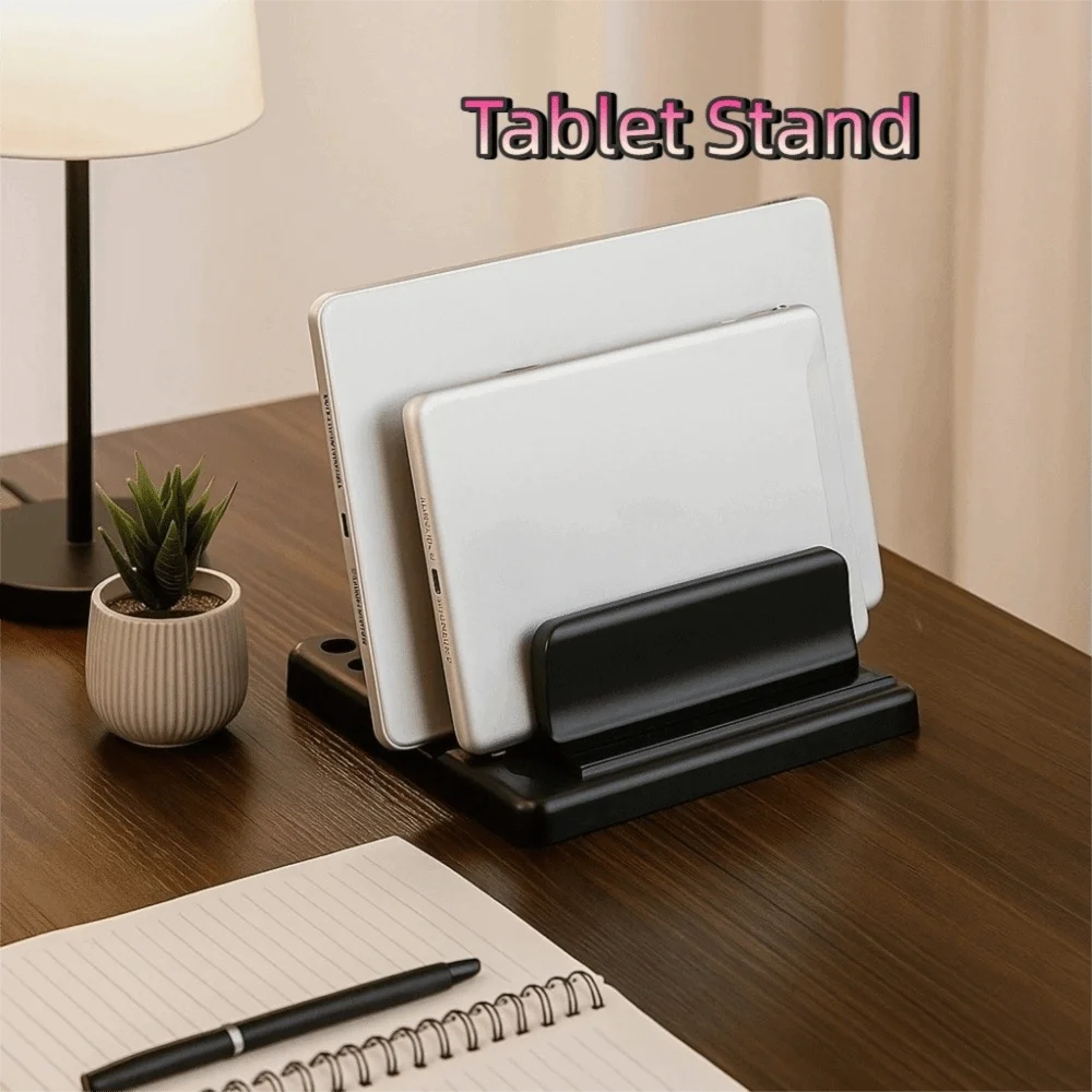 Save Space Universal Tablet Stand Adjustable Scalable Width Vertical Stand Plastic Portable Notebook Stand Computer Tablet