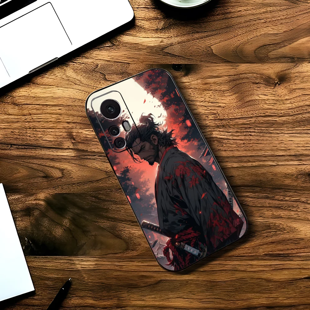 Japan Samurai M-Miyamoto Musashi Phone Case For Xiaomi 11 Redmi Note 11 5G 8T 9A 9 10T Note8Pro Note9 12SUltra Black Case