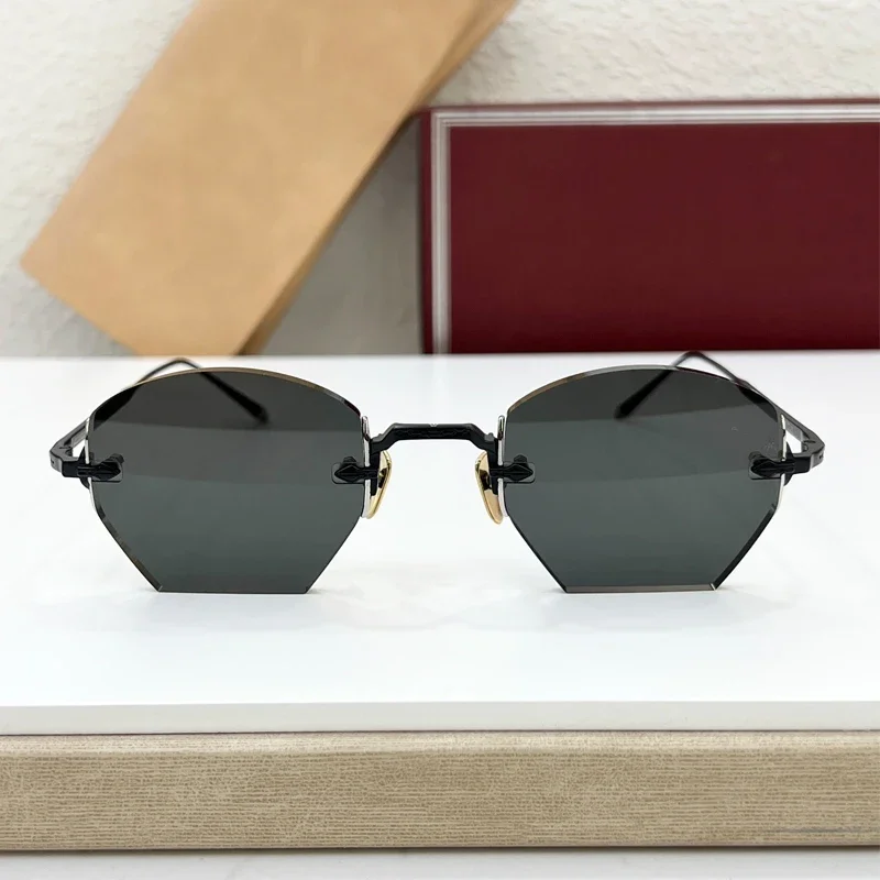 JMM OATMAN new fashion designer sunglasses frameless thick lens brand classic handmade high-quality alloy glasses