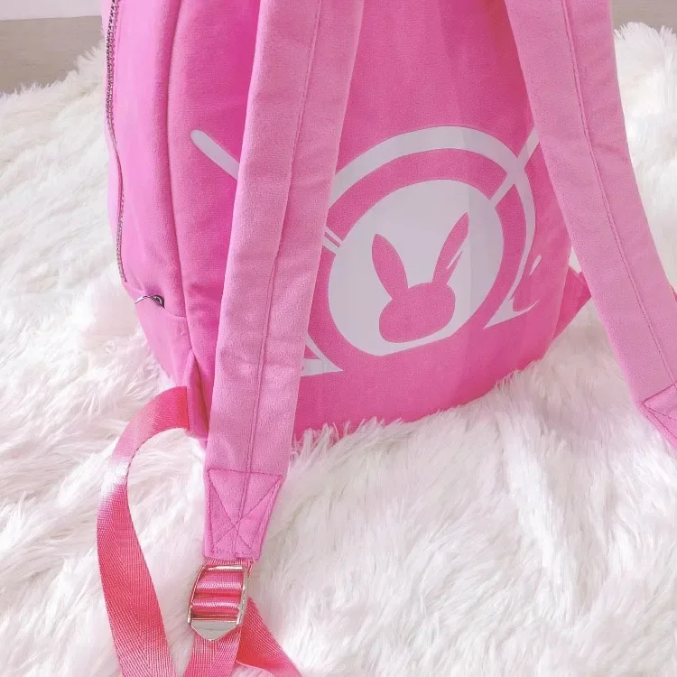 Anime Game Overwatch Dva Cosplay Backpack For Women Cute Pink Students Schoolbag Fashion Shoulder Bags Outdoor Travel bag Purses