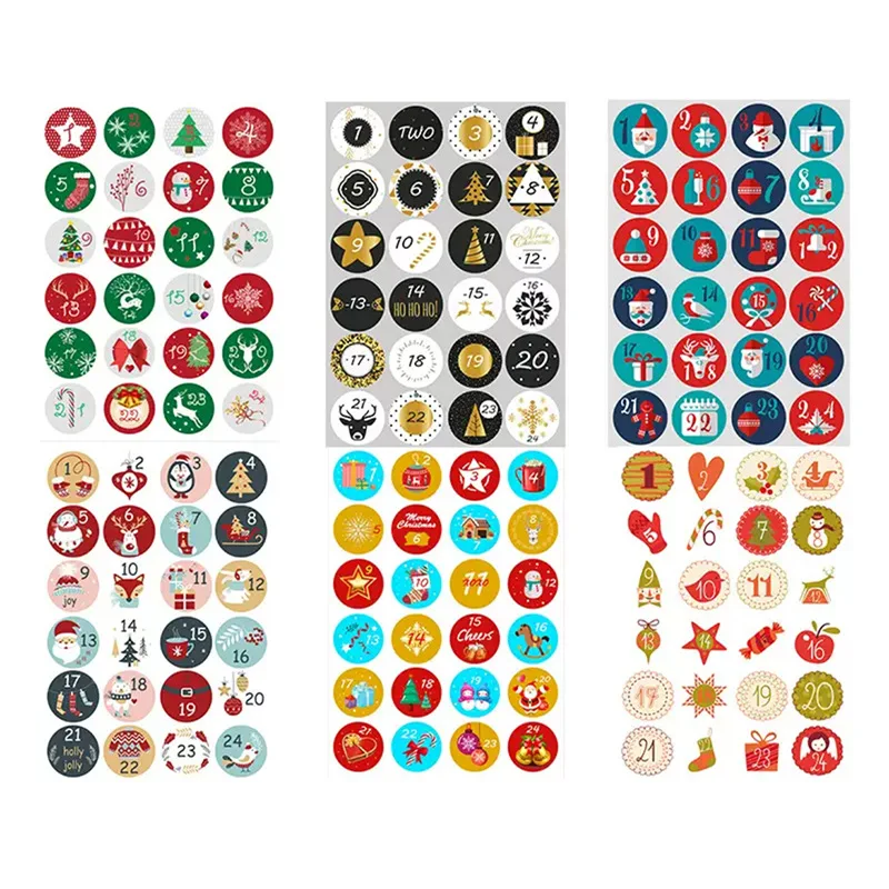 1 Sheet Christmas Red Cartoon Stickers Decals for Envelope Encourage Praise Reward Student Work Sealing Label