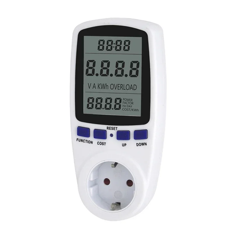 الاتحاد الأوروبي التوصيل الجهد الرقمي Wattmeter السلطة متر استهلاك واط الطاقة كيلوواط ساعة المقبس 220 فولت 230 فولت التيار المتناوب رسوم الكهرباء محلل رصد