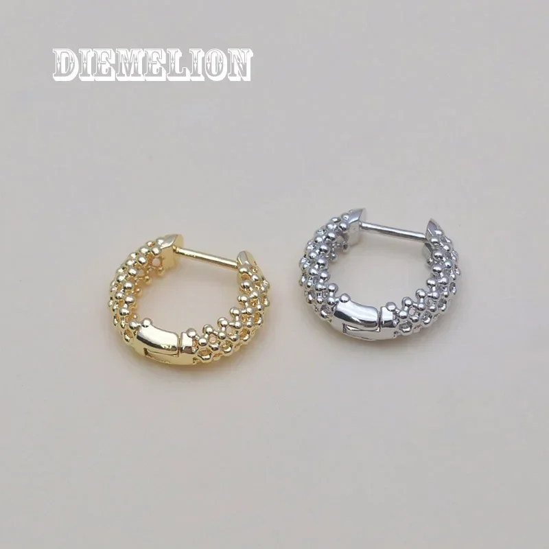 New Simple Gold Plating 16MM Hollow Out Round Hoop Earrings for Women Wedding Party Delicate Birthday Gift Statement Jewelry