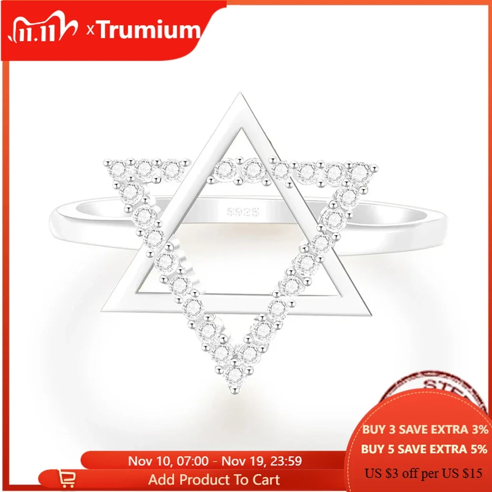 

Trupremium Звезда Давида Серебро 925 кольца для женщин модные гексагональные звезды перстни для девочек Свадебная вечеринка Изящные Ювелирные изделия טבעות בעות
