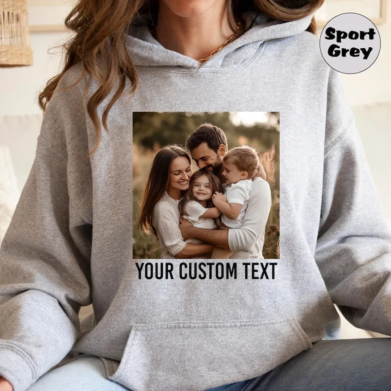 Custom Photo Hoodie Personalized Picture Text Design Sweatshirt Men Women Family Birthday Bootleg Gifts Printing Sweatshirts