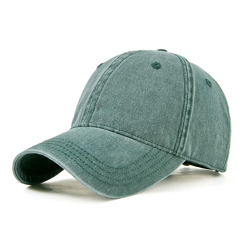 High Quality Distressed Denim Large Size Baseball Cap for Men Adjustable Hat Big Head Fashion