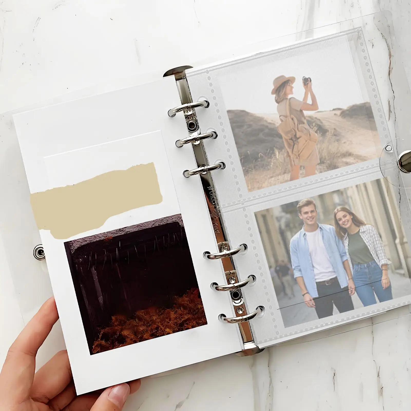 10pcs A6 Planner Inserts, transparent A6 binder replacement pages, 6-Ring Planner Refill Pages Protector for Pictures Postcards