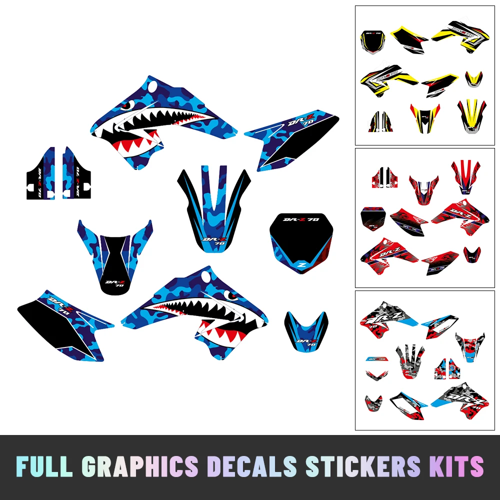 

Motorcycle Fairing Sticker Fit for Suzuki DRZ 70 2009-2019 Full Set Graphics Background Decals Stickers Kits