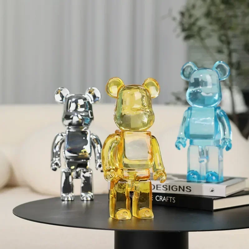 26cm Bearbrick 400 Statue Luxury Y2k Sculpture Figurine Cartoon Bear Brick Figure Mold Ornament Bookshelf Living Room Home Decor