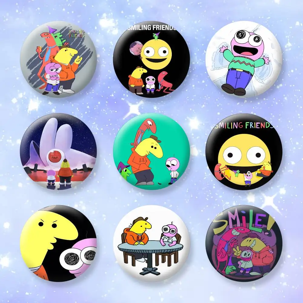 

cartoon S-smiling f-Friends Badges Creative Tinplate Button PinsBrooch Badge Clothes Backpack