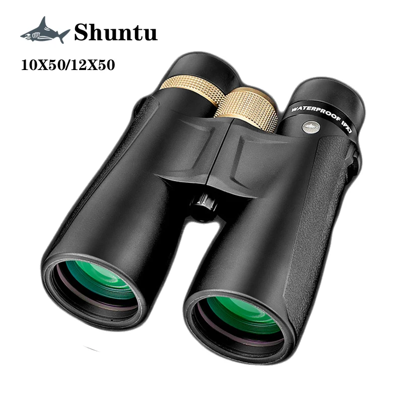 Shuntu Powerful 10x50 12x50 Binoculars HD Long Range Professional Optics IPX7 Waterproof FMC Coating BAK4 Telescope For Hunting