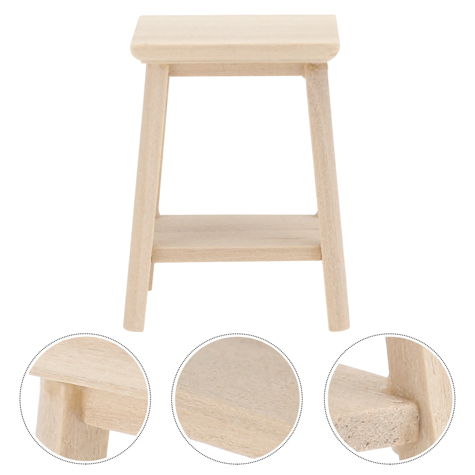 Bonsai Stool DIY Mini Furniture Model Toy House Decor Household Wooden Accessory