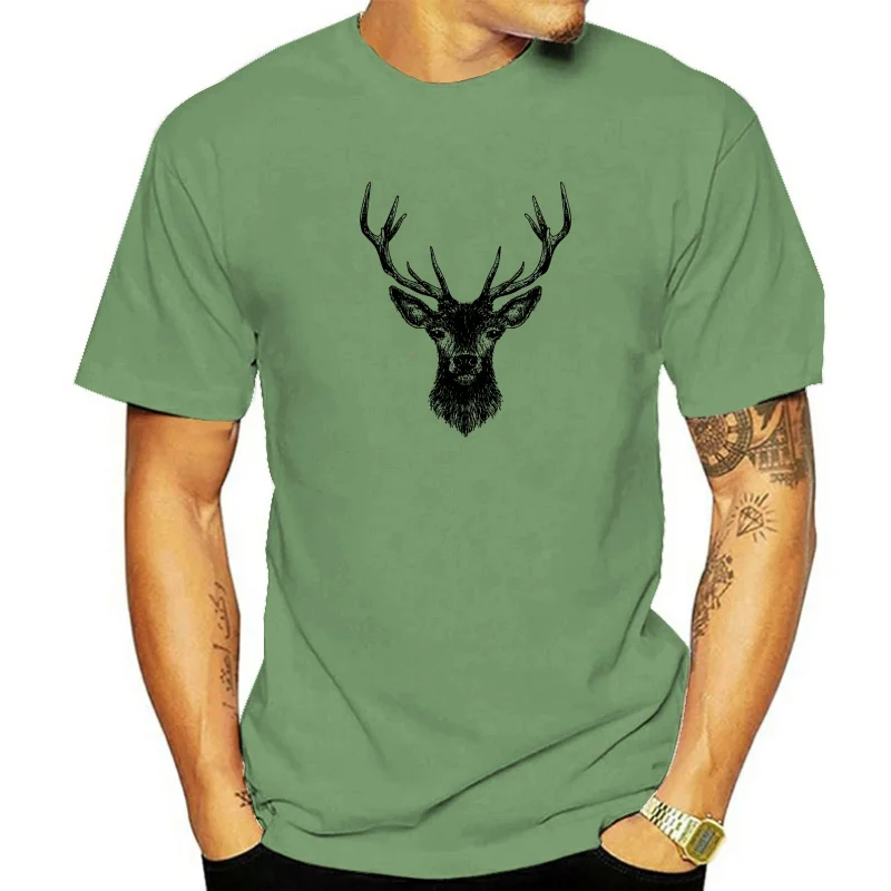 Unisex short sleeve t-shirt Men Deer Shirt Womans Deer Shirt Choose Size Color Handrawn Deer Art on T-Shirt Deer Antlers T Shirt