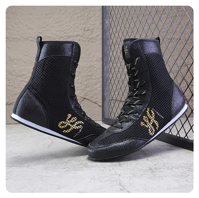 Unisex Hochwertige Professionelle Box- und Ringerstiefel in Übergrößen für Jugendliche 36-46 Ganzjahres-Kampfsportschuhe – Detail 9