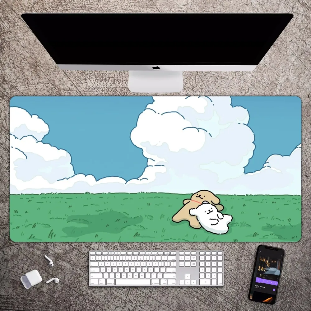 Kawaii Line Dog Mouse Sub Large Gaming, ordinateur, clavier, PC, polymères de souris