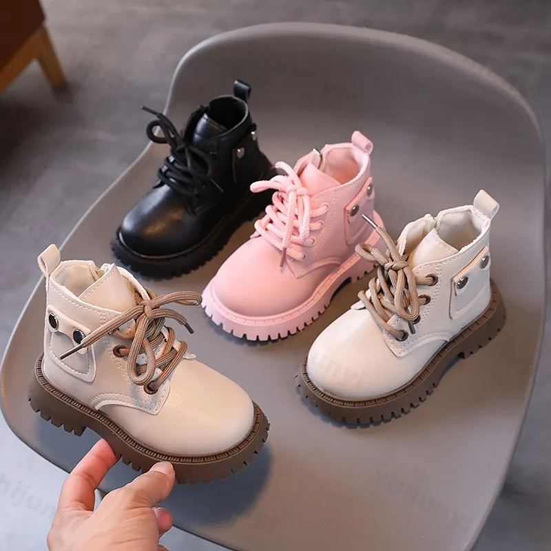 

Girls Leather Boots New 2025 Autumn Comfortable Outdoor Leisure Kid Boots Toddler British Style Non-slip Children Princess Shoes