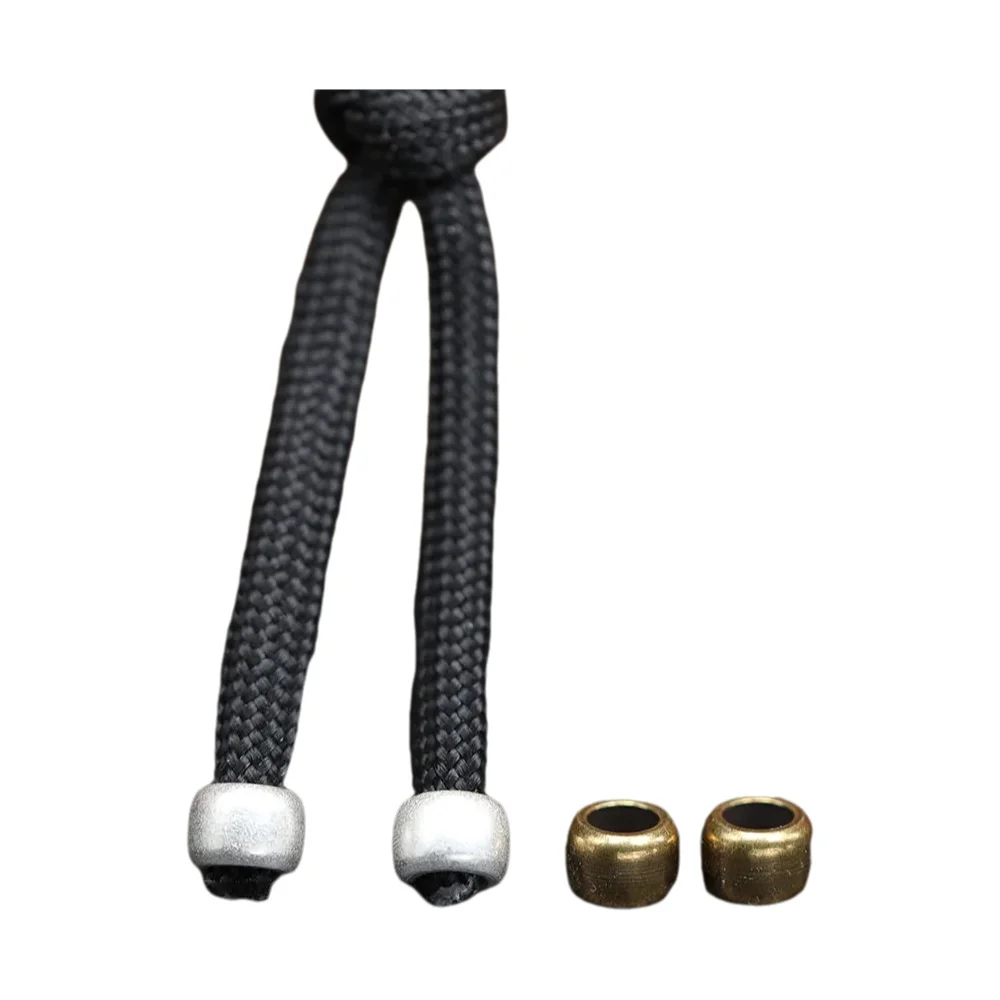 4 perles cylindriques en laiton avec trou de 4 mm pour couteau, accessoires EDC pour bracelets tressés en paracorde, pendentifs de lanière, outils de suspension pour activités de plein air