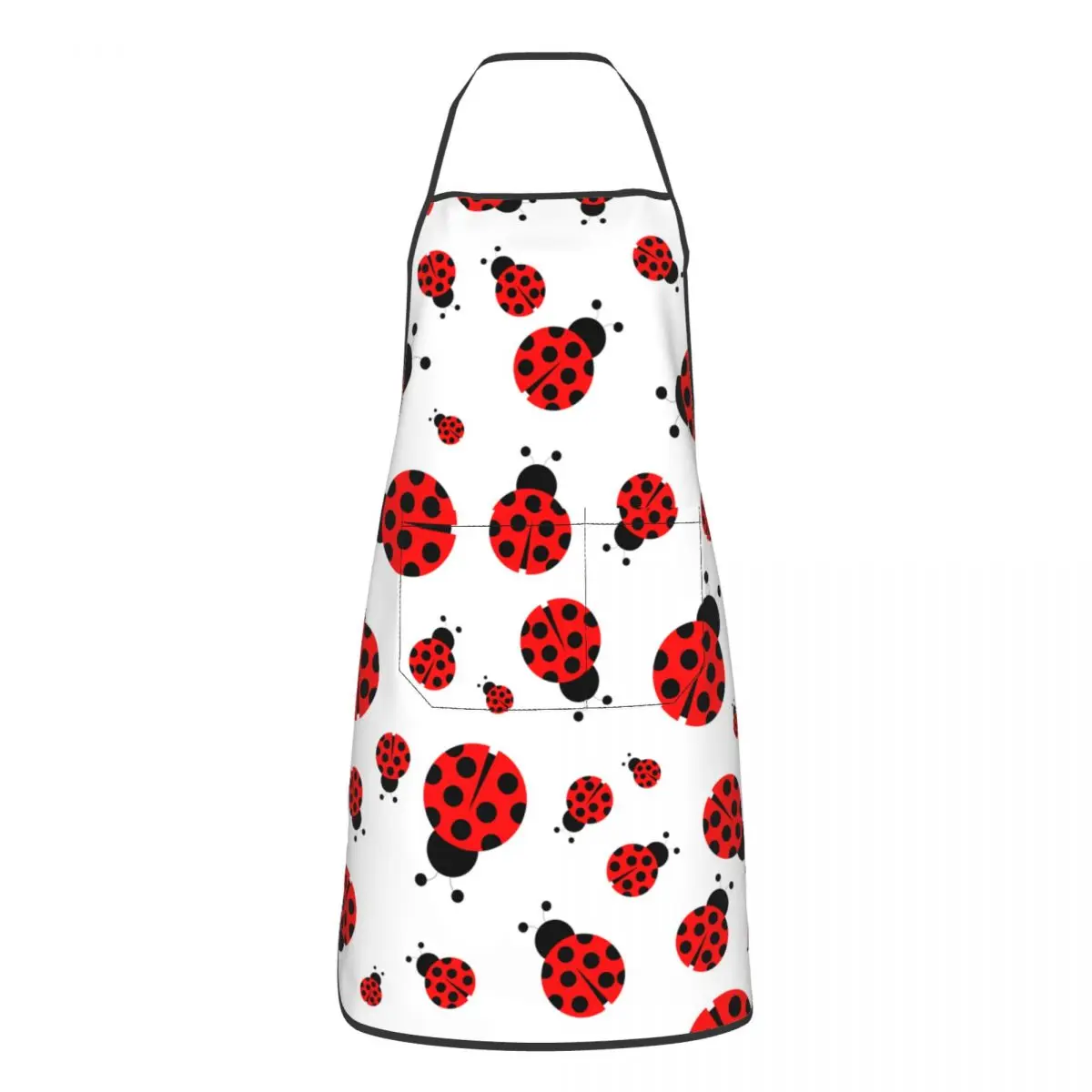 Kitchen Aprons For Woman Men Ladybug Chef Work Apron For Grill Restaurant Bar Shop Cafes Beauty Nails Studios Uniform