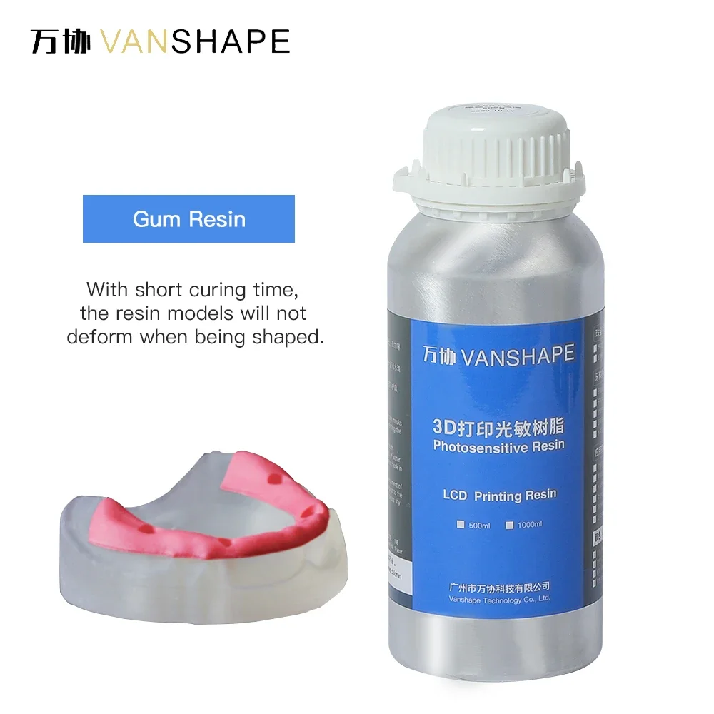 Vanshape Resin fotosensitif, Resin elastis Light Curing untuk LCD 3D