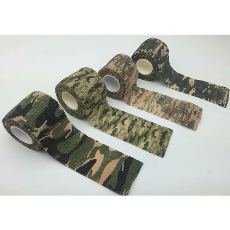 Elastic Wrap Tape Army Adhesive Outdoor Hunting Camouflage Stealth Tape Waterproof Wrap Durable Self Adhesive Elastic Bandage