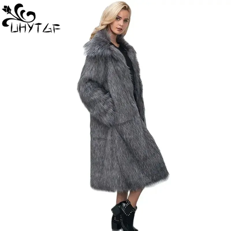 

Autumn Winter Faux Fur Coat Women's Fashion luxury Long Fox Fur Jacket Ladies Fluffy Warm Large Size Outewear New Wholesale 2420