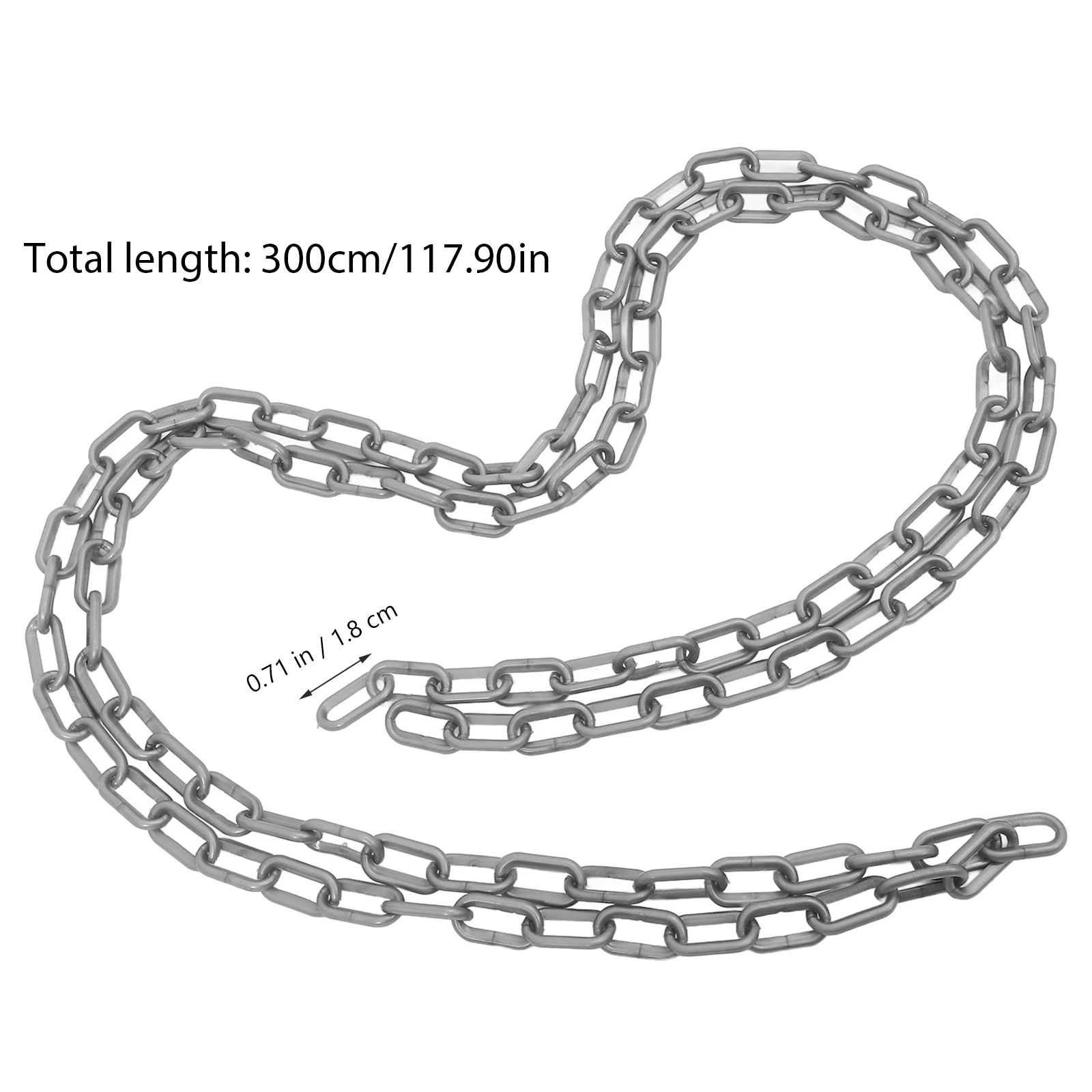 Plastic Safety Chain Links for Crowd Control Lightweight Traffic Guidance Parking Lot Warning Protection Silver