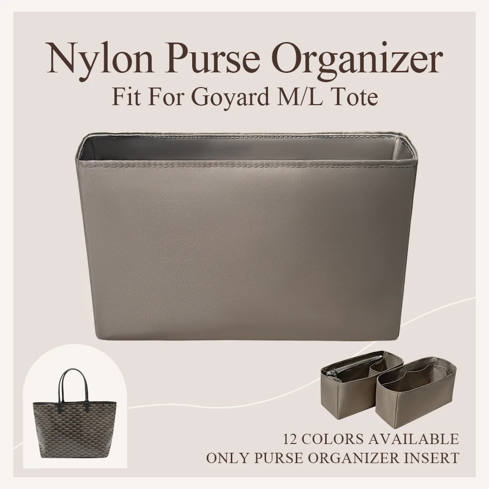 

Nylon Purse Organizer Insert Fit for Goyard M/L Tote Inner Liner Bag Inside Storage Bag In Bag Inner Cosmetics Organizer Bag